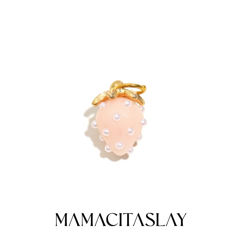 MamacitaSlay Stainless Steel Resin Tropical Fruit Charms Earrings Necklace Bracelet DIY Accessories Women's Waterproof Pendant