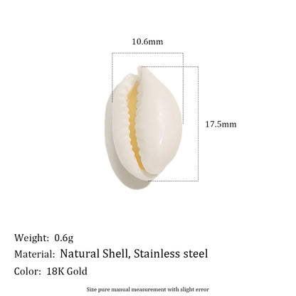 MamacitaSlay 18K Gold Plated Shell Moon Star Charm 316L Stainless Steel Ceramic Beads For DIY Earrings Bracelet Necklace Making