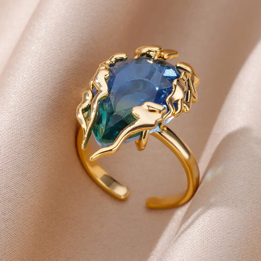 Zircon Flame Drop Ring for Women