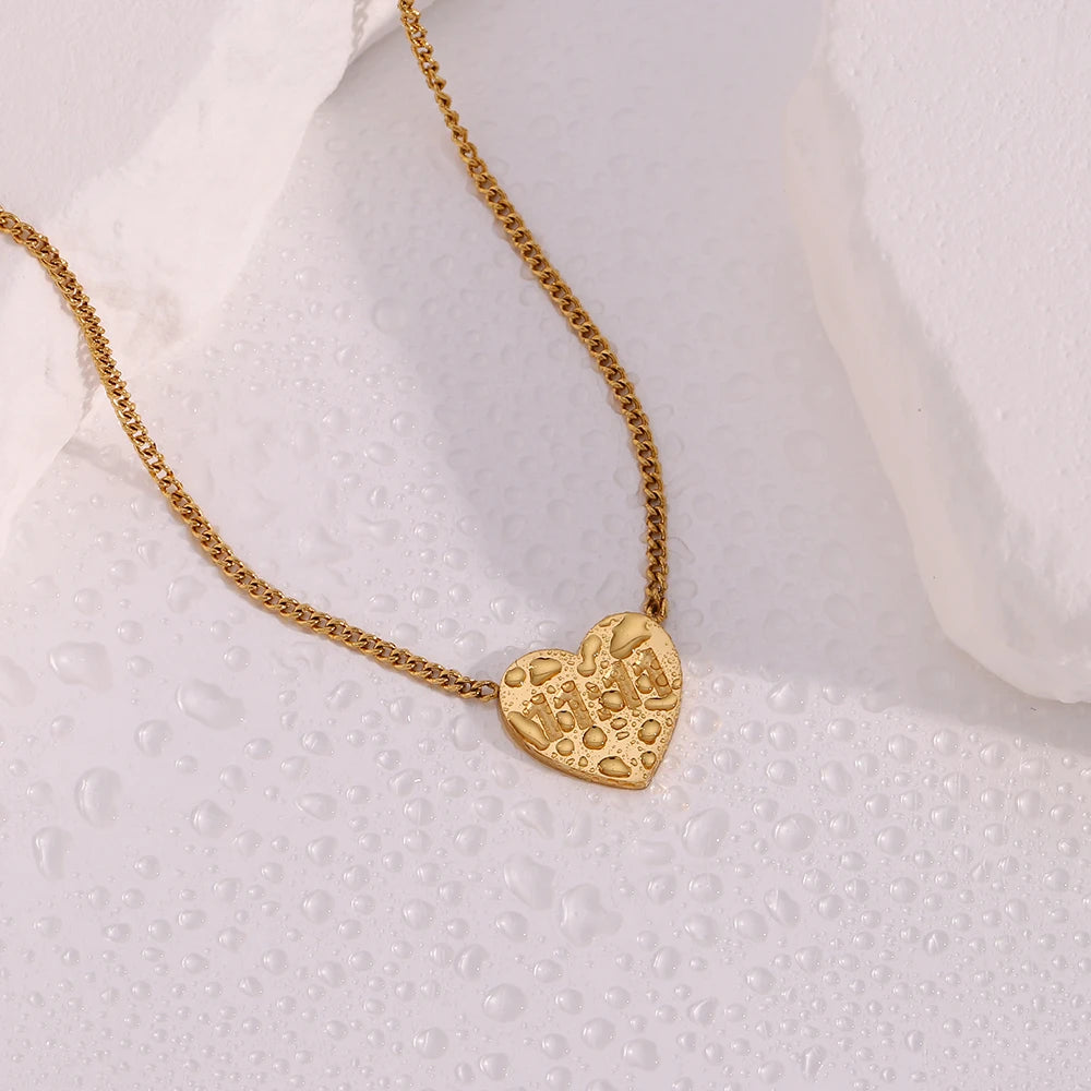 MamacitaSlay Latest Design 11:11 Heart Pendant Necklaces 18K Gold-Plated Stainless Steel Waterproof Jewelry for Women