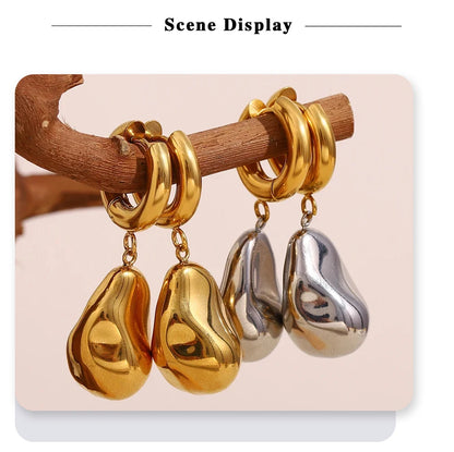 MamacitaSlay 316L Stainless Steel Irregular Pendant Necklace Bracelet Earring Set For Women's Charm Waterproof Jewelry Set Gift