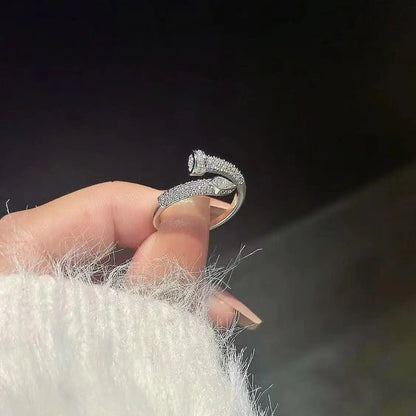 Zircon Studded Nail Wrap Ring