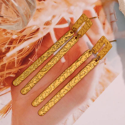 MamacitaSlay Vintage U-Shaped Rectangular Drop earrings women Gold Plated Waterproof 316L stainless steel jewelry woman
