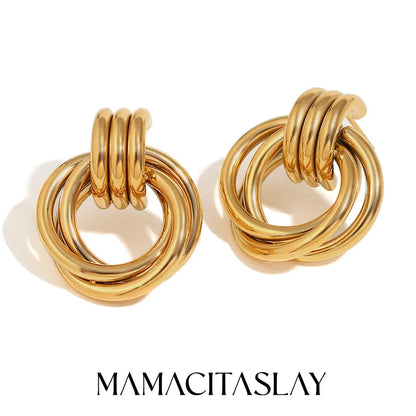 MamacitaSlay Minimalist Stainless Steel Gold Silver Colour Geometric Earrings Women's Waterproof Jewelry High Quality Gift