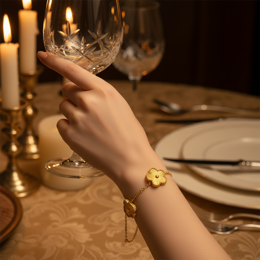 Golden Blooms Charm Bracelet