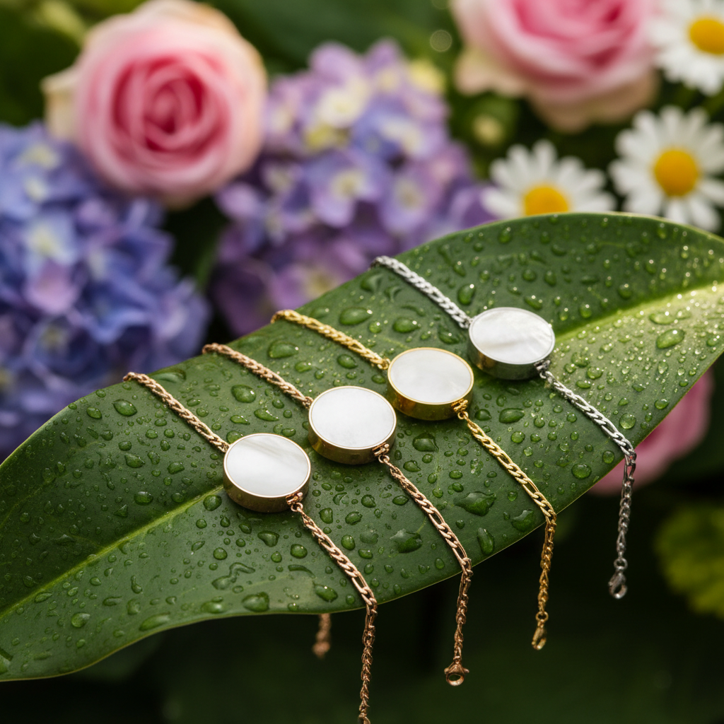 Chic Mother of Pearl Locket Bracelet