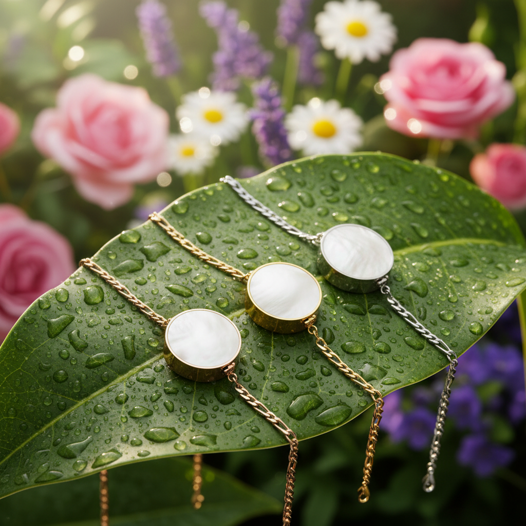 Chic Mother of Pearl Locket Bracelet