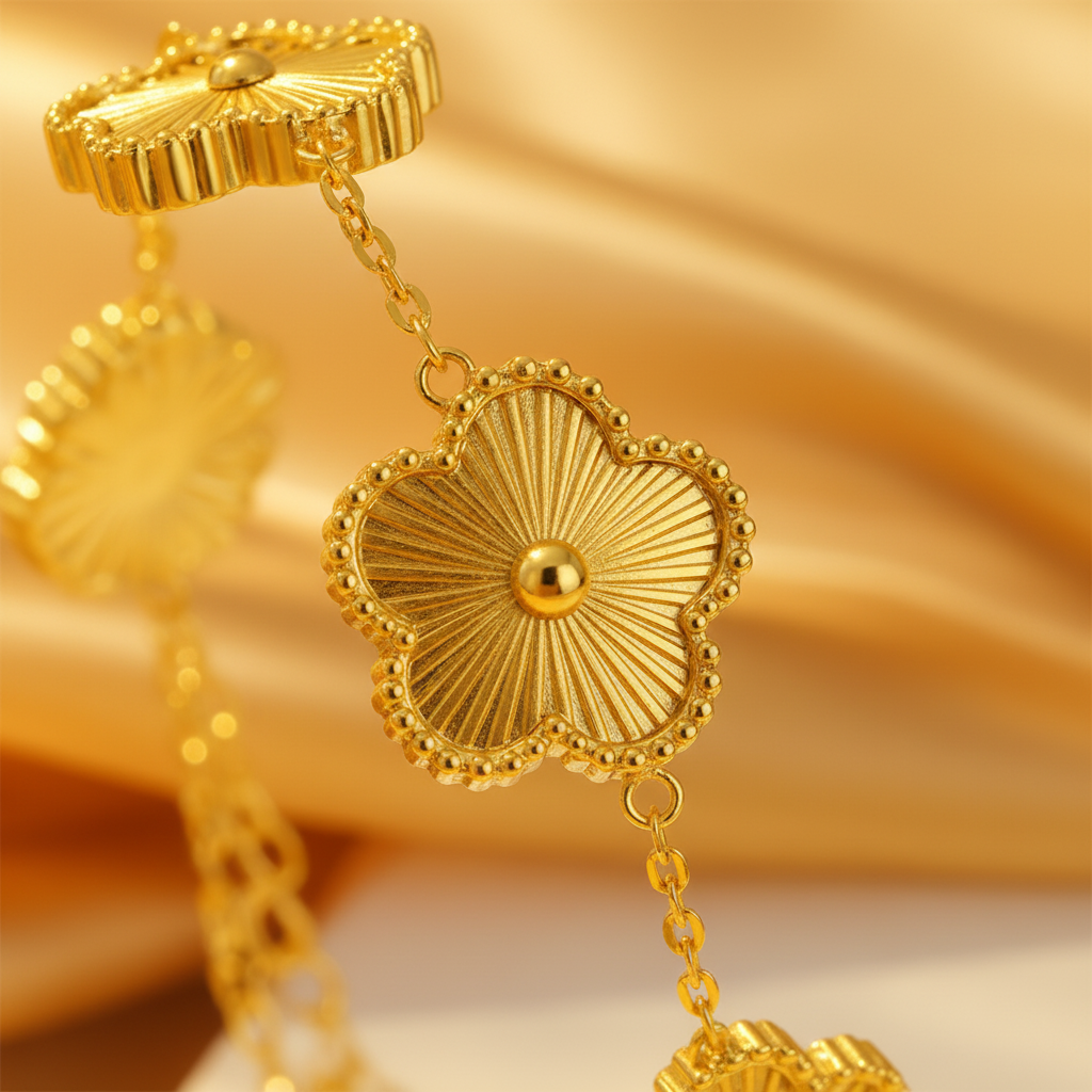 Golden Blooms Charm Bracelet