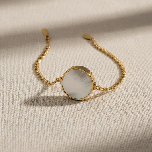 Chic Mother of Pearl Locket Bracelet