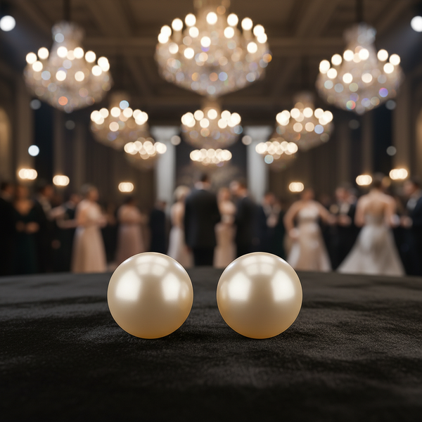 Elegant Pearl Gold Stud Earrings