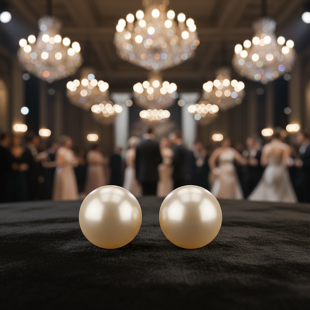 Elegant Pearl Gold Stud Earrings